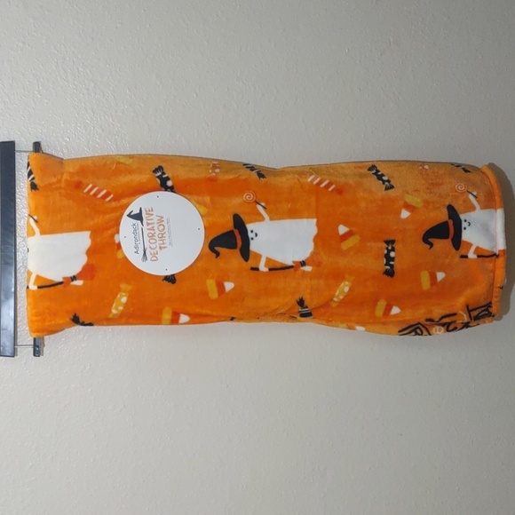 Halloween ghost and candy corn decorative throw